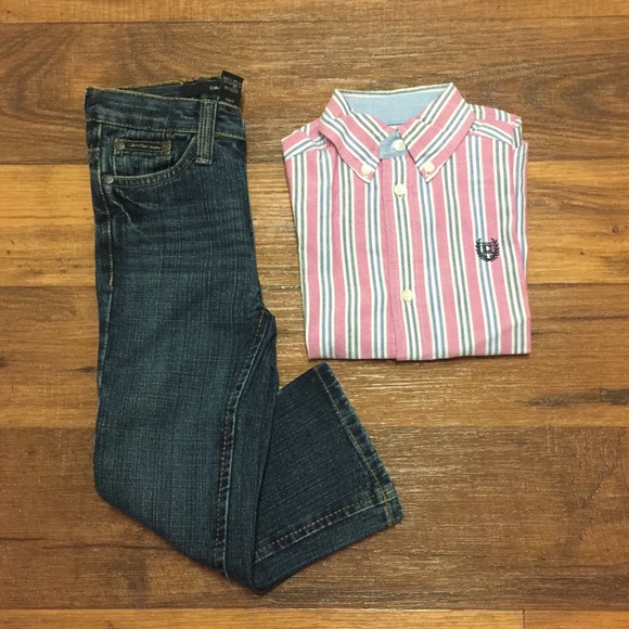 Calvin Klein Jeans & Long Sleeve Shirt By Chaps Outfit For Boys Size 3T😎 - Picture 4 of 6
